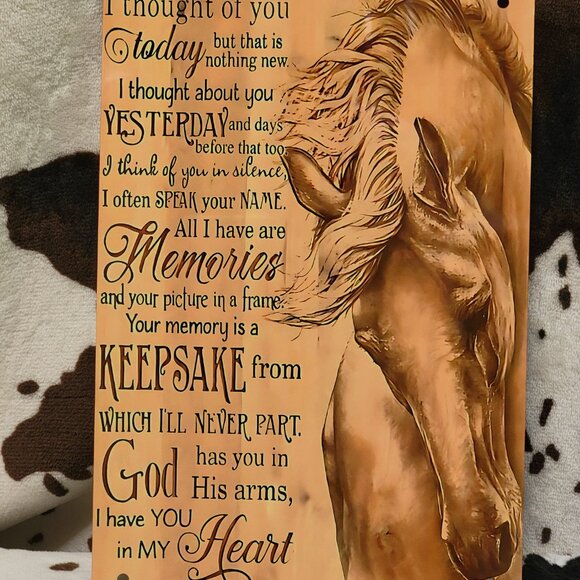 Horse Quote Western Tin Sign Door Home Metal Wall Decor - Picture 3 of 5